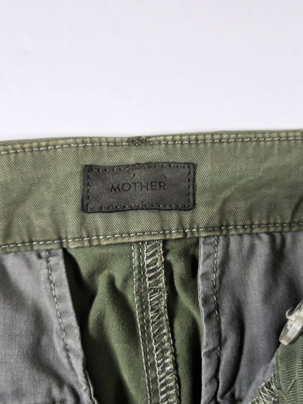 MOTHER The Shaker Prep Fray Pants Fatigue - Picture 3 of 5
